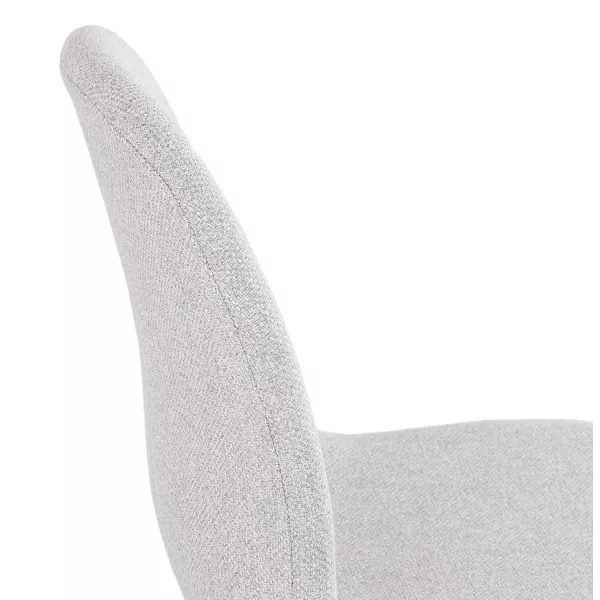 Chaise design empilable en tissu pieds métal blanc MANOU (gris clair)