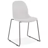 Design chair stackable in fabric black metal legs MANOU (light gray) to associate with Upholstered Chairs for Optimal Comfort