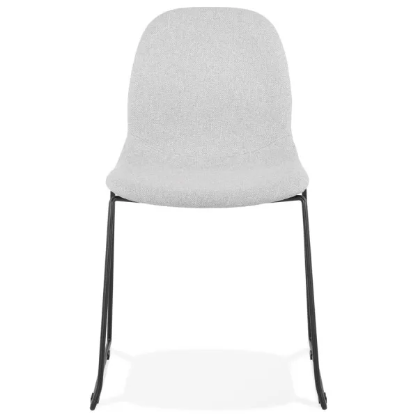 Design chair stackable in fabric black metal legs MANOU (light gray) to associate with Modern Chairs For An Elegant Interior