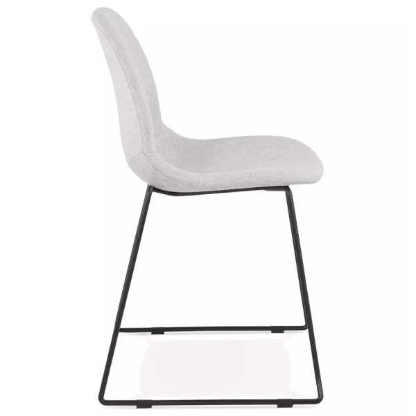 Design chair stackable in fabric black metal legs MANOU (light gray) to associate with Rattan Chairs For A Natural Style