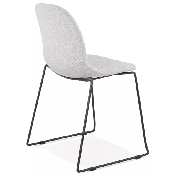 Design chair stackable in fabric black metal legs MANOU (light gray) to associate with Vintage Chairs For A Retro Touch