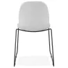 Design chair stackable in fabric black metal legs MANOU (light gray) to associate with Comfortable Chairs For Office