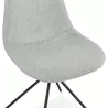 Chaise design et scandinave en tissu pieds métal noir MALVIN (gris clair)