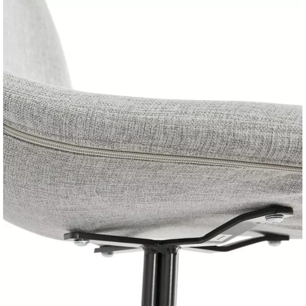 Chaise design et scandinave en tissu pieds métal noir MALVIN (gris clair)