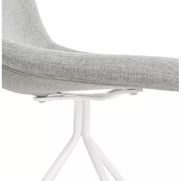 Chaise design et scandinave en tissu pieds métal blanc MALVIN (gris clair)