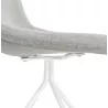 Chaise design et scandinave en tissu pieds métal blanc MALVIN (gris clair)