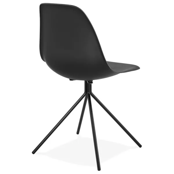 Chaise design industrielle pieds métal noir MELISSA (noir)