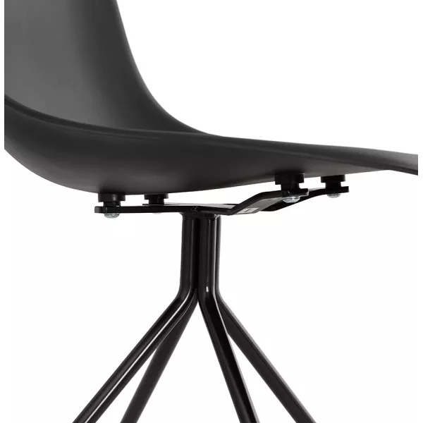 Chaise design industrielle pieds métal noir MELISSA (noir)