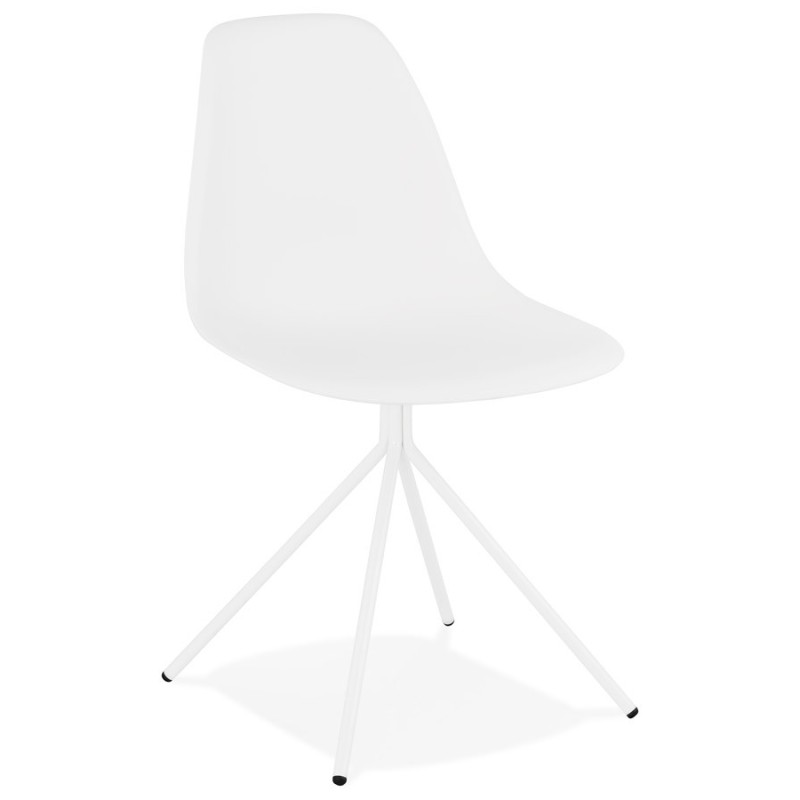 Chaise design industrielle pieds métal blanc MELISSA (blanc)