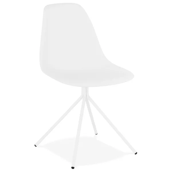 Chaise design industrielle pieds métal blanc MELISSA (blanc)