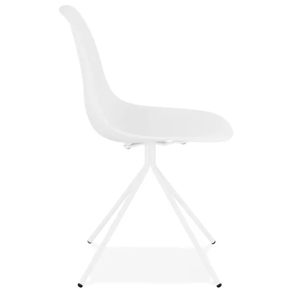 Chaise design industrielle pieds métal blanc MELISSA (blanc)