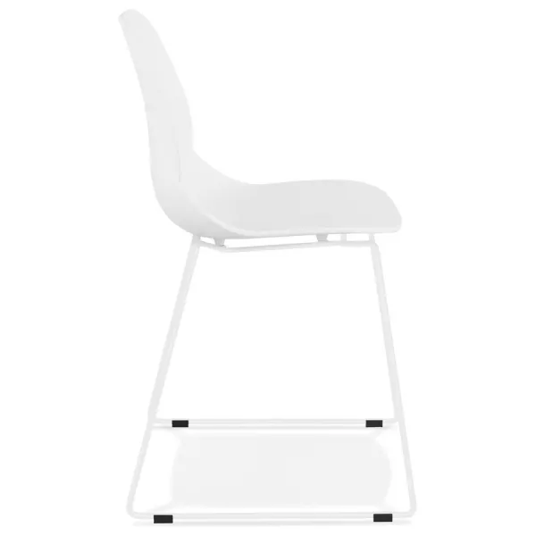 Chaise design empilable pieds métal blanc MALAURY (blanc)