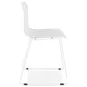 Chaise moderne empilable pieds métal blanc ALIX (blanc)