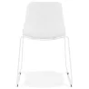 Chaise moderne empilable pieds métal blanc ALIX (blanc)