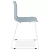 Chaise moderne empilable pieds métal blanc ALIX (bleu ciel)