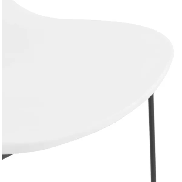 Chaise design empilable pieds métal noir MALAURY (blanc)