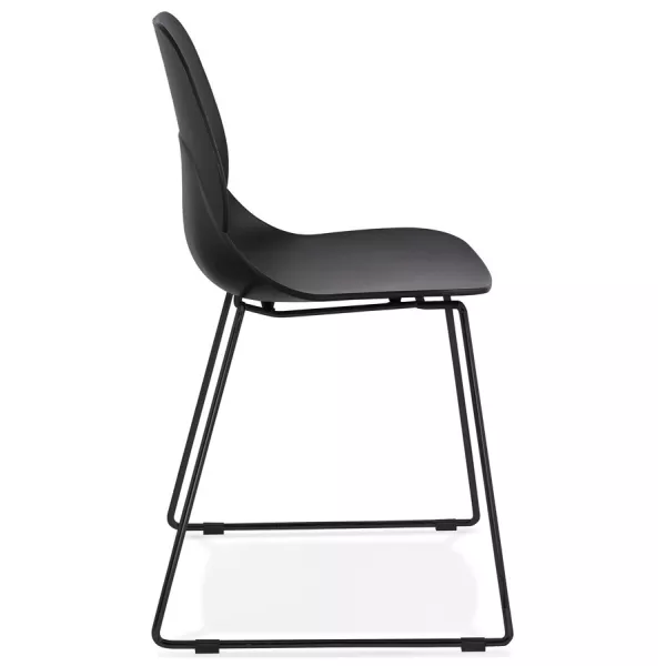 Chaise design empilable pieds métal noir MALAURY (noir)