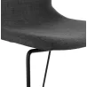 Chaise design empilable en tissu pieds métal noir MANOU (gris foncé)