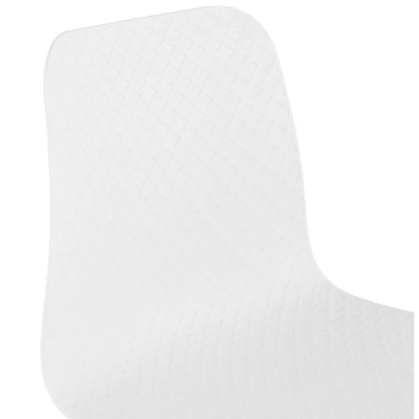 Chaise moderne empilable pieds métal noir ALIX (blanc)