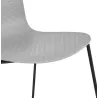 Chaise moderne empilable pieds métal noir ALIX (gris clair)