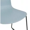 Chaise moderne empilable pieds métal noir ALIX (bleu ciel)