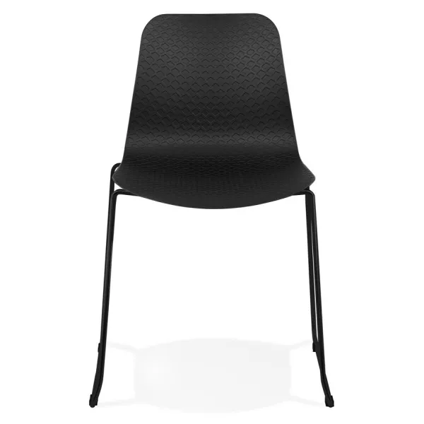 Modern chair stackable black metal feet ALIX (black) to associate with Rattan Chairs For A Natural Style