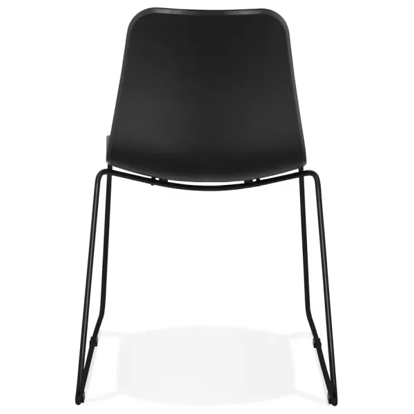 Modern chair stackable black metal feet ALIX (black) to associate with Vintage Chairs For A Retro Touch