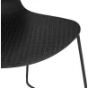 Modern chair stackable black metal feet ALIX (black) to associate with Rattan Chairs For A Natural Style