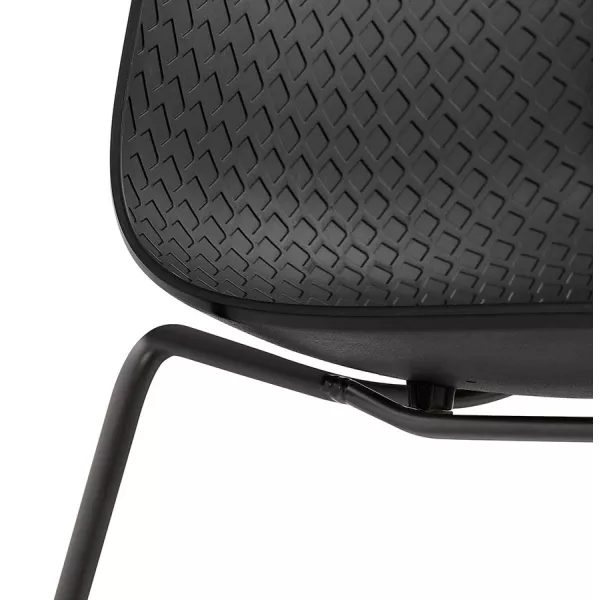 Modern chair stackable black metal feet ALIX (black) to associate with Designer Chairs For Dining Room