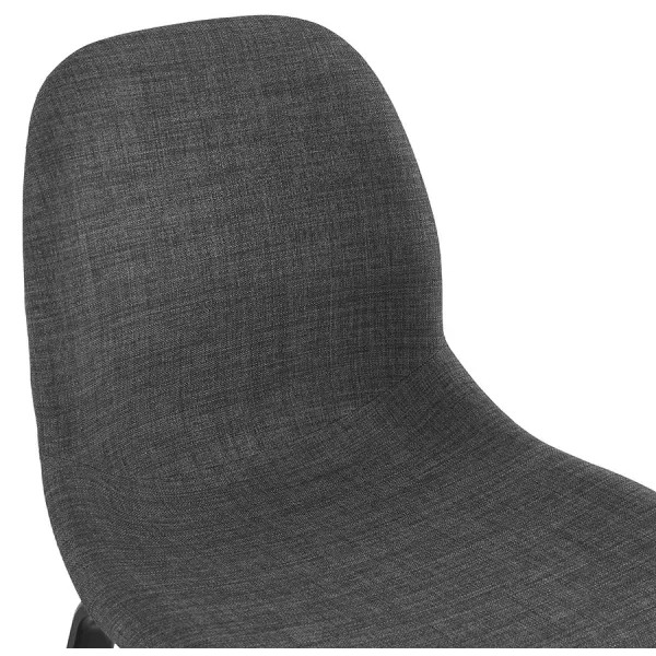 Chaise design et contemporaine en tissu pieds bois noir MARTINA (gris anthracite)