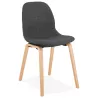 Chaise design et scandinave en tissu pied bois finition naturelle MARTINA (gris anthracite)