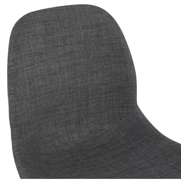 Chaise design et scandinave en tissu pied bois finition naturelle MARTINA (gris anthracite)