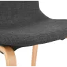 Chaise design et scandinave en tissu pied bois finition naturelle MARTINA (gris anthracite)