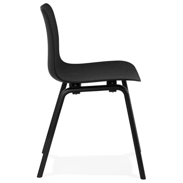 Chaise design pieds bois noir SANDY (noir)