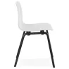 Chaise design pieds bois noir SANDY (blanc)