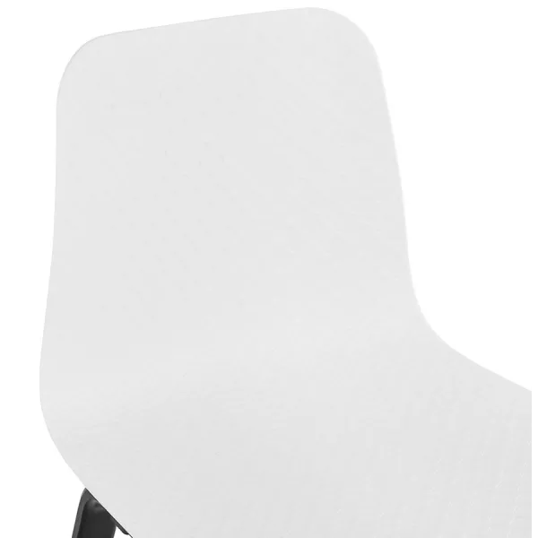 Chaise design pieds bois noir SANDY (blanc)