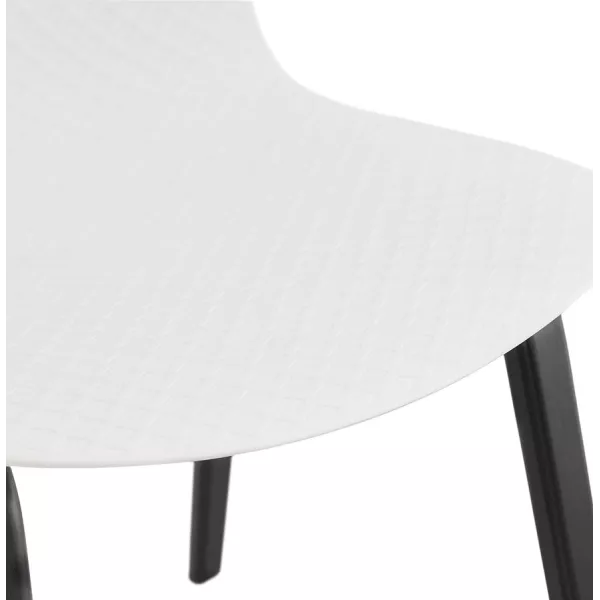 Chaise design pieds bois noir SANDY (blanc)