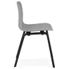 Chaise design pieds bois noir SANDY (gris clair)