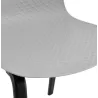 Chaise design pieds bois noir SANDY (gris clair)