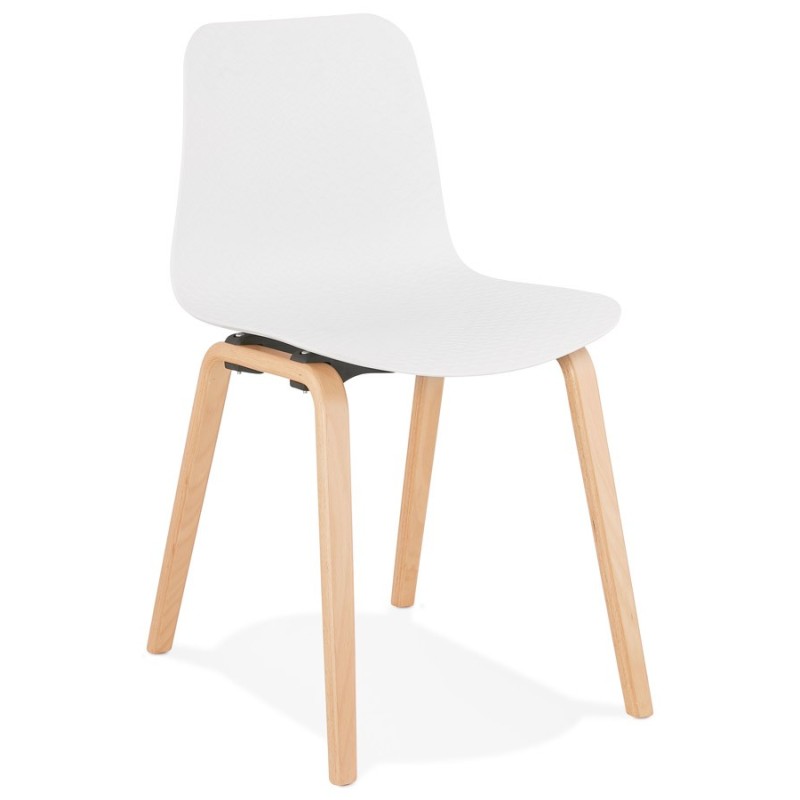 Sedia scandinava design piede in legno finitura naturale SANDY (bianco) associarsi a Sedie in rattan per uno stile naturale