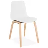 Chaise design scandinave pied bois finition naturelle SANDY (blanc) à associer à Chaises Scandinaves Au Design Épuré