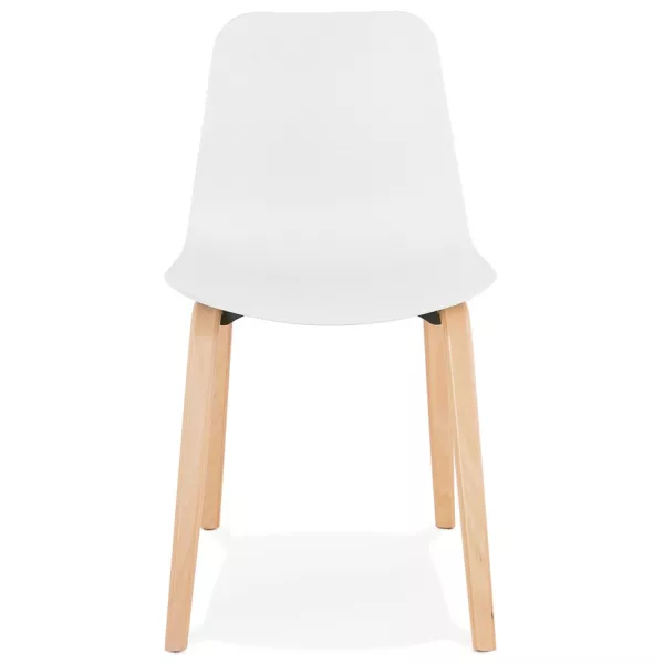 Scandinavian design chair wooden foot natural finish SANDY (white) to associate with Practical And Robust Folding Chairs