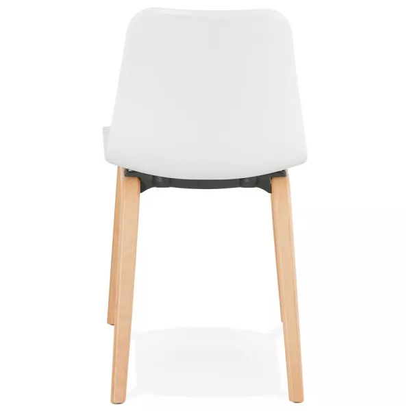 Chaise design scandinave pied bois finition naturelle SANDY (blanc) à associer à Chaises Confortables Pour Bureau