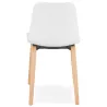 Chaise design scandinave pied bois finition naturelle SANDY (blanc) à associer à Chaises Confortables Pour Bureau