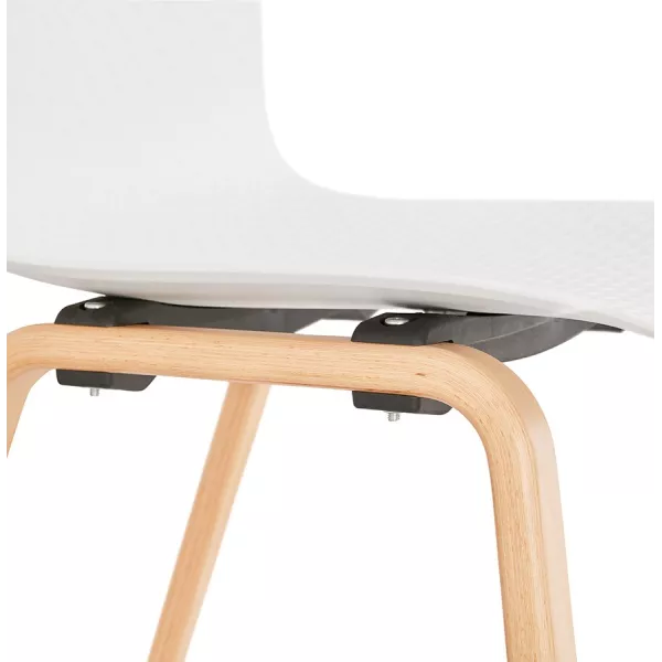 Chaise design scandinave pied bois finition naturelle SANDY (blanc) à associer à Chaises Confortables Pour Bureau