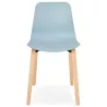 Chaise design scandinave pied bois finition naturelle SANDY (bleu ciel)