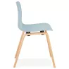 Chaise design scandinave pied bois finition naturelle SANDY (bleu ciel)