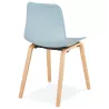 Chaise design scandinave pied bois finition naturelle SANDY (bleu ciel)