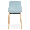 Chaise design scandinave pied bois finition naturelle SANDY (bleu ciel)