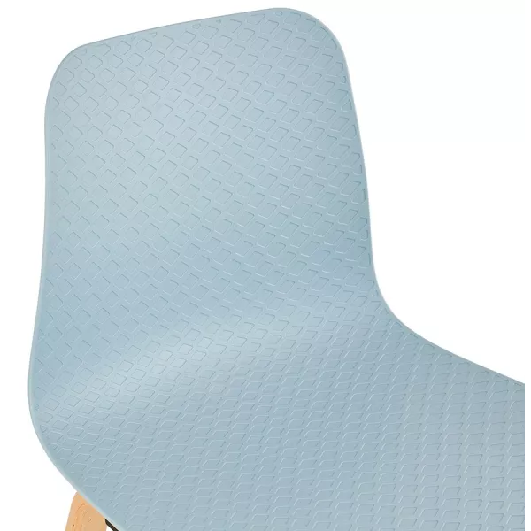 Chaise design scandinave pied bois finition naturelle SANDY (bleu ciel)